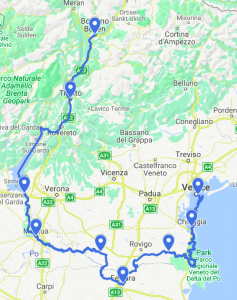Northern Italy Tour Map
