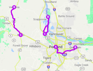 Portland Day Rides Map