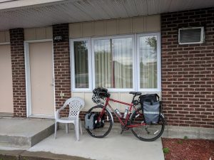 Auberge L'Etape (Mont-Laurier) - Clean, spacious motel rooms within walking distance of the downtown area.  (Motel-style rooms are great because they make it easy to get your bike in and out.)  Friendly, inexpensive, and clean, with a basic continental breakfast.  RECOMMENDED.