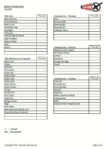 Touring Gear Checklist