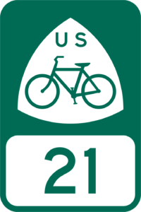 Bike Rout 21 Sign